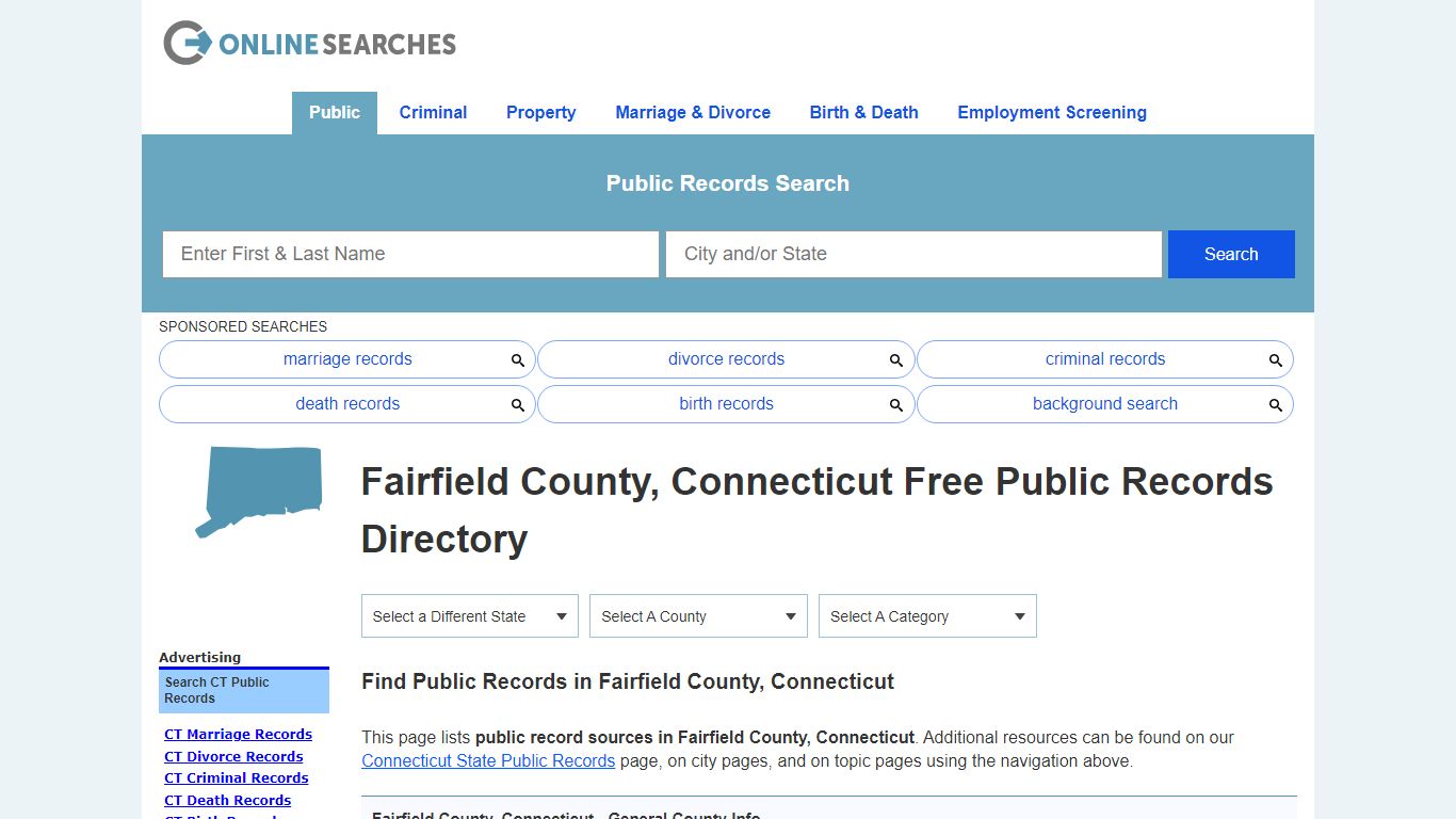 Fairfield County, Connecticut Public Records Directory
