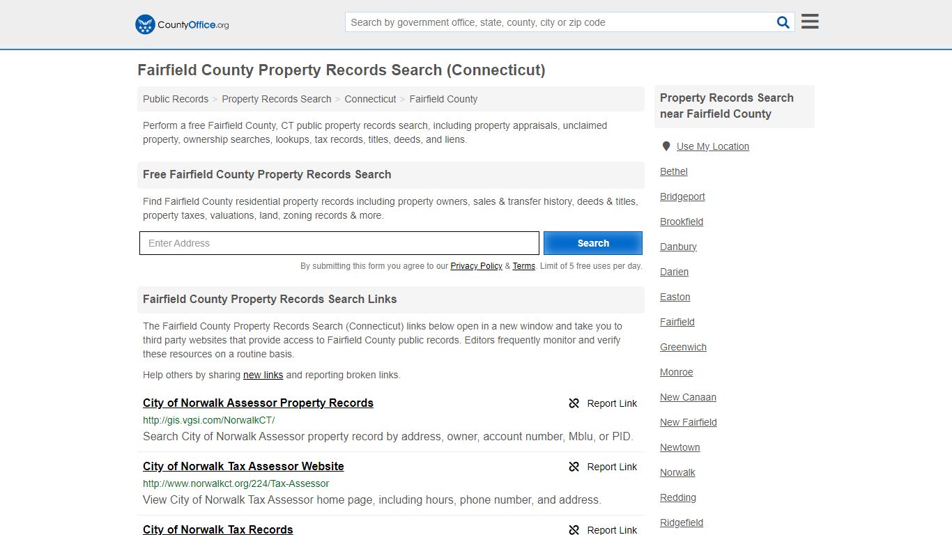 Fairfield County Property Records Search (Connecticut) - County Office
